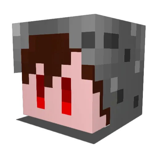 Jizolion Minecraft avatar head, 3D render