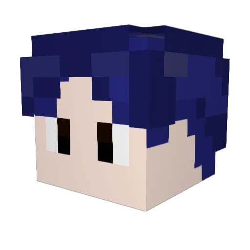 Jjangnam Minecraft avatar head, 3D render