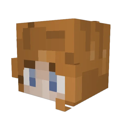 Jjillyeo Minecraft avatar head, 3D render