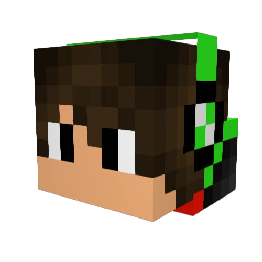 Jjthecrafter Minecraft avatar head, 3D render