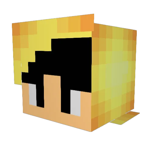 Jkf124 Minecraft avatar head, 3D render