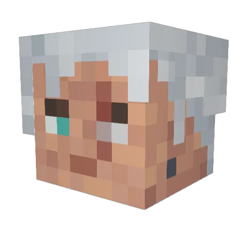 JkhLive Minecraft avatar head, 3D render