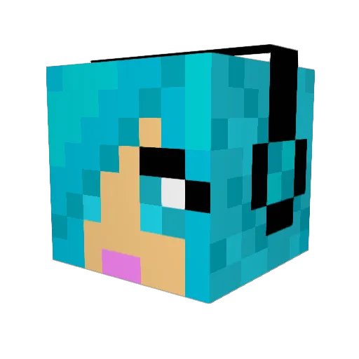 Jkpkmn Minecraft avatar head, 3D render