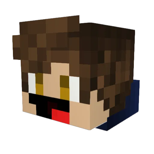 Jkrsd Minecraft avatar head, 3D render