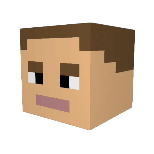 Jmonkro Minecraft avatar head, 3D render