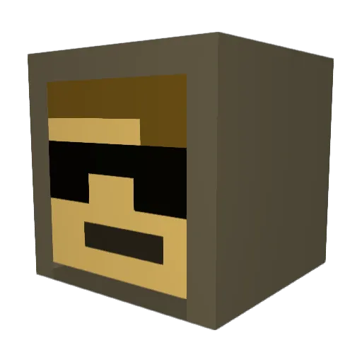Jnfrog Minecraft avatar head, 3D render