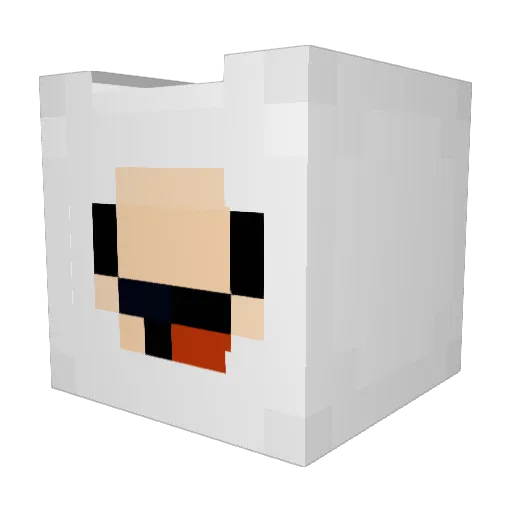 Jnhoh Minecraft avatar head, 3D render