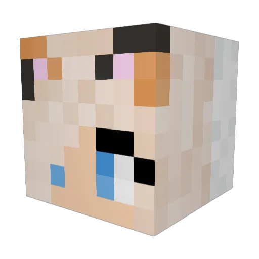 Jnllaya Minecraft avatar head, 3D render