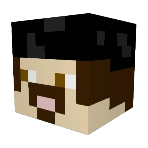 Jo1ted Minecraft avatar head, 3D render