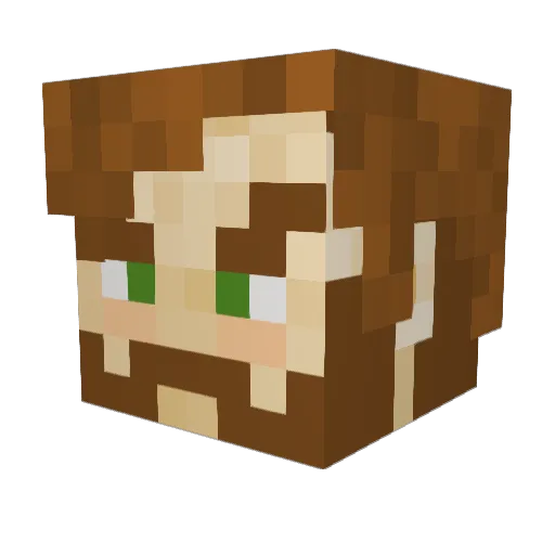 Jo3Pr0 Minecraft avatar head, 3D render