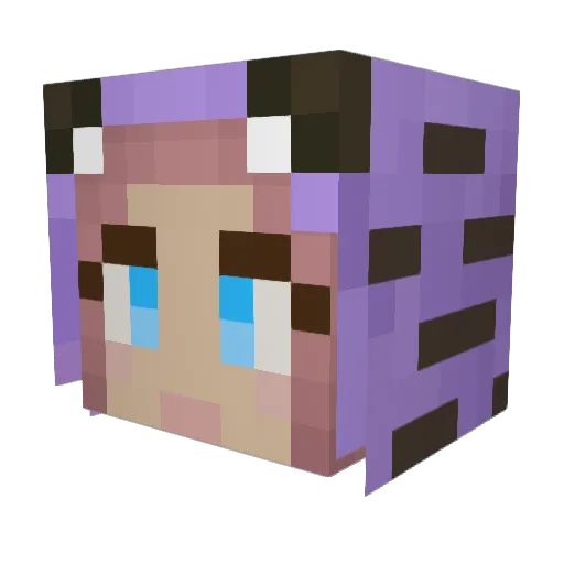 JoAsha Minecraft avatar head, 3D render