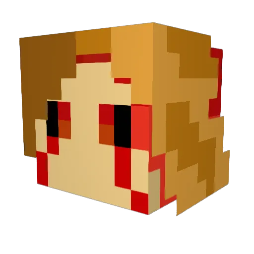 JoRyuKuJou Minecraft avatar head, 3D render