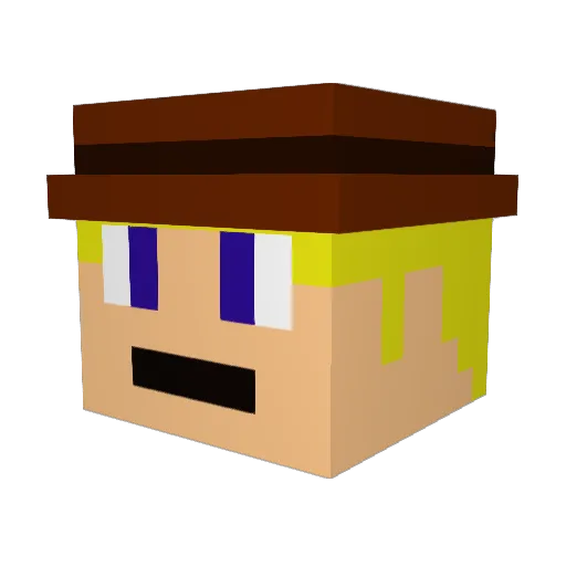 Jo_da Minecraft avatar head, 3D render