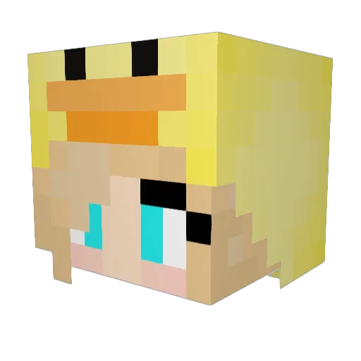 Joanacaspi Minecraft avatar head, 3D render