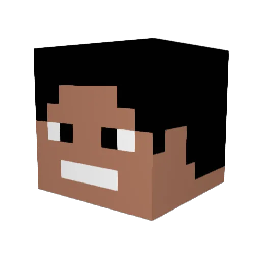 Joax Minecraft avatar head, 3D render