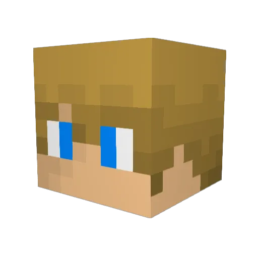 Jobiiba Minecraft avatar head, 3D render