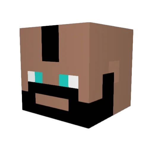 Jobriee Minecraft avatar head, 3D render