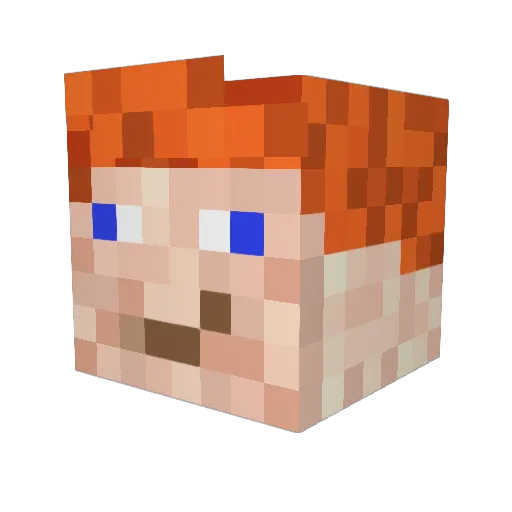 Jobuluc Minecraft avatar head, 3D render