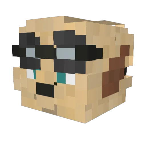 Jockety Minecraft avatar head, 3D render