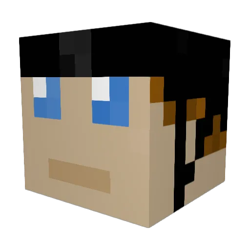 JockeyAmberfire Minecraft avatar head, 3D render