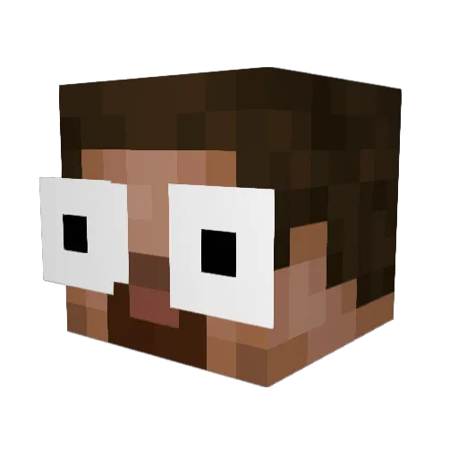 Joe134 Minecraft avatar head, 3D render
