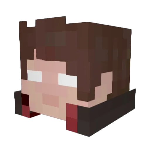 JoeBK Minecraft avatar head, 3D render