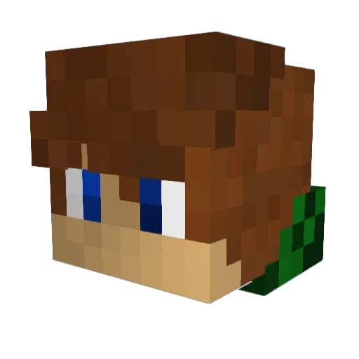 JoeCraaaft Minecraft avatar head, 3D render
