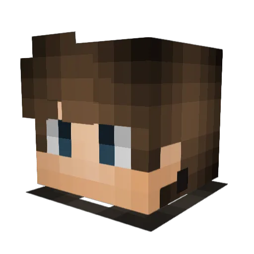JoeGun Minecraft avatar head, 3D render