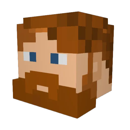JoeGus Minecraft avatar head, 3D render