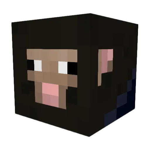 JoeSheep Minecraft avatar head, 3D render