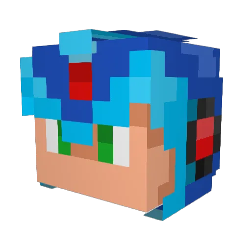 JoeUltra Minecraft avatar head, 3D render