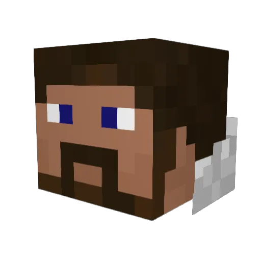 Joebous Minecraft avatar head, 3D render