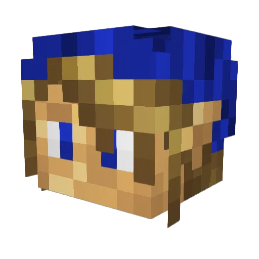Joel7_ Minecraft avatar head, 3D render