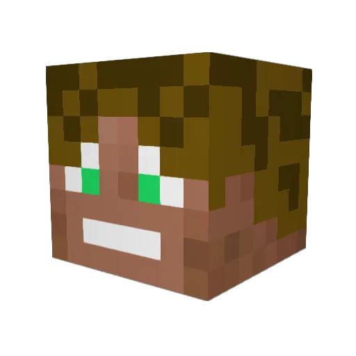 Joelopoppelo Minecraft avatar head, 3D render