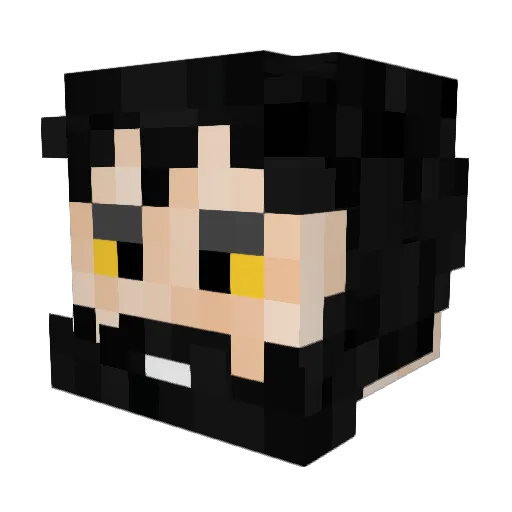 Joelpc Minecraft avatar head, 3D render
