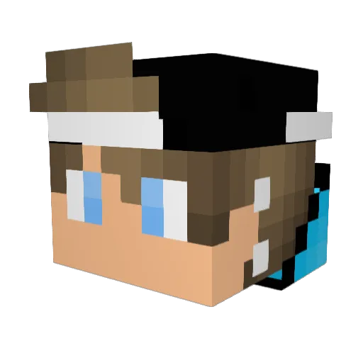 JoelyBplayzMC Minecraft avatar head, 3D render