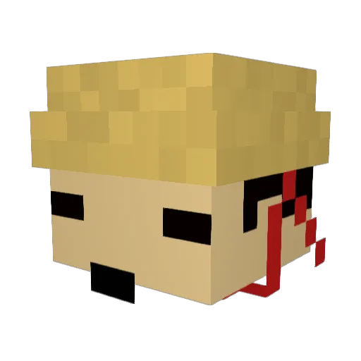 Joeperiod Minecraft avatar head, 3D render