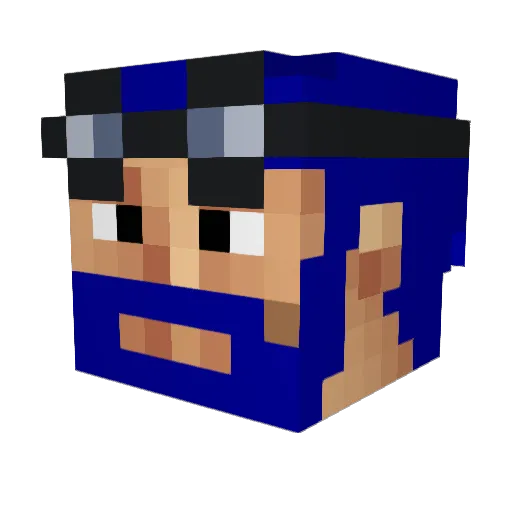 Joetheblu3 Minecraft avatar head, 3D render