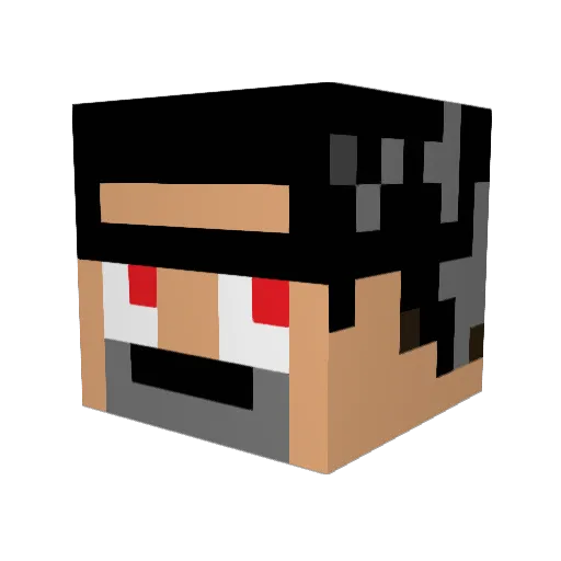 Joetheripper Minecraft avatar head, 3D render