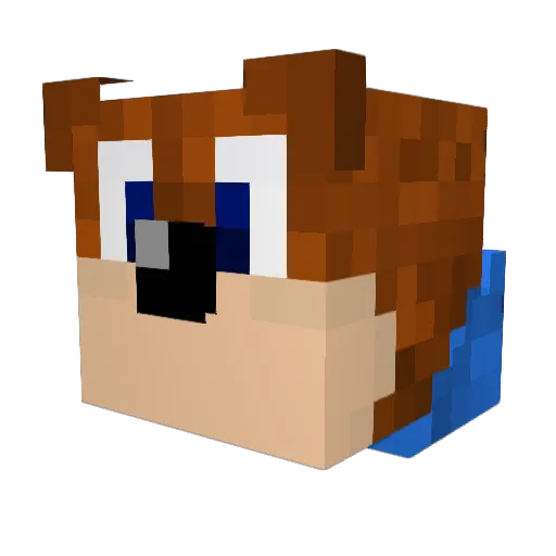 Jogel Minecraft avatar head, 3D render