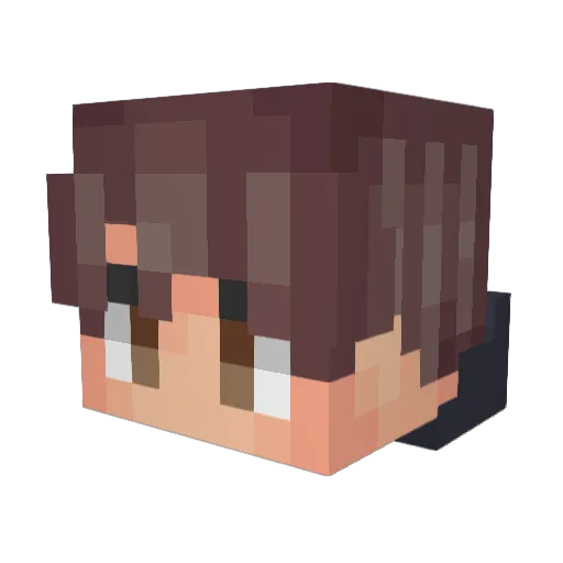Johandly Minecraft avatar head, 3D render
