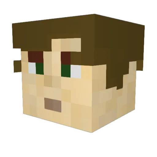 Johantru Minecraft avatar head, 3D render