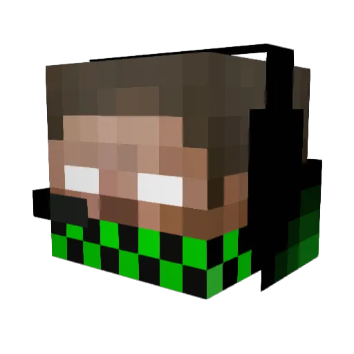 JohnDeere7510 Minecraft avatar head, 3D render