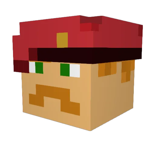 JohnDop Minecraft avatar head, 3D render