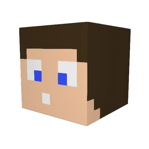 JohnFischer Minecraft avatar head, 3D render