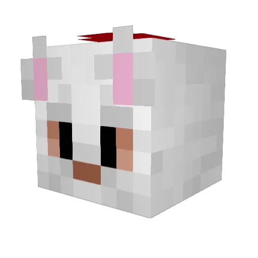 JohnGatito Minecraft avatar head, 3D render