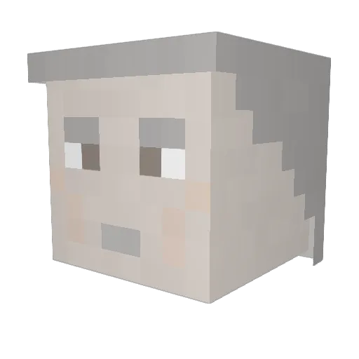 JohnGuillotine Minecraft avatar head, 3D render