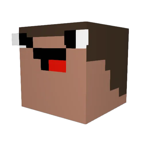 JohnJohnV1 Minecraft avatar head, 3D render