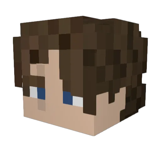 JohnLemmonns Minecraft avatar head, 3D render
