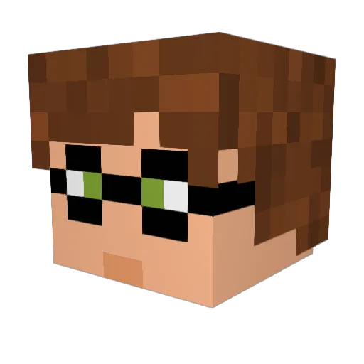 JohnLennonMC Minecraft avatar head, 3D render
